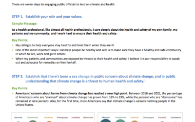 Messaging Guide: Encouraging Public Officials to Lead on Climate and Health